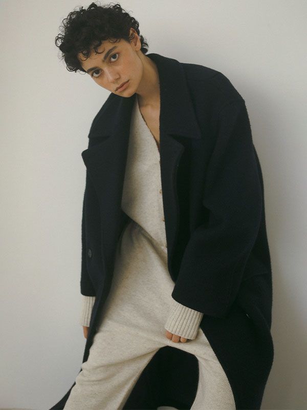 ETRE TOKYO - ダブルブレストウールコート - NAVY | ADDICT WEB SHOP