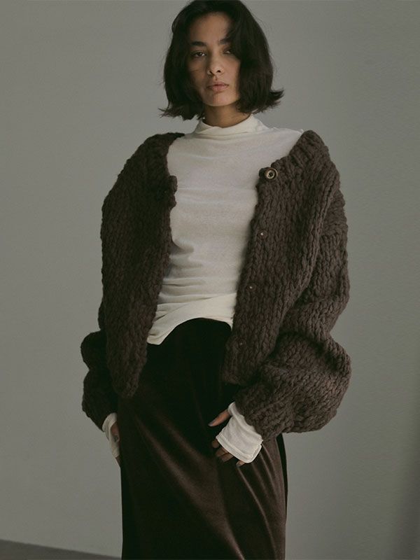 ETRE TOKYO - 2wayハンドニットカーディガン | BROWN | ADDICT WEB SHOP