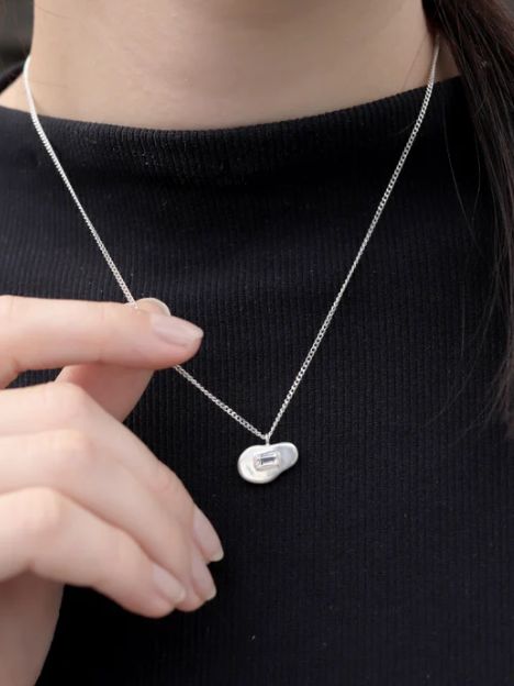 TEN. - フロートネックレス SV ホワイトクォーツ シルバー 天然石