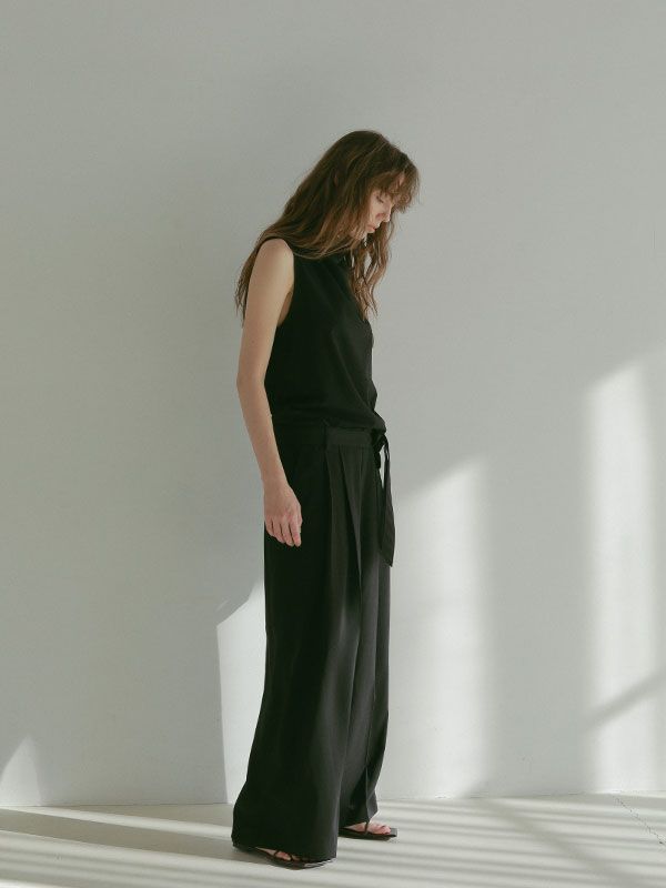 ETRE TOKYO - ドレープハイネックノースリオールインワン - BLACK