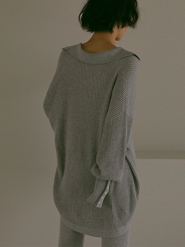 ETRE TOKYO - スキッパーサーマルプルオーバー - GREY | ADDICT WEB SHOP