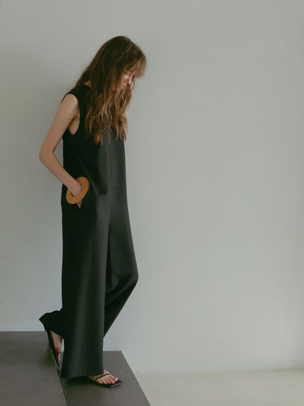 ETRE TOKYO - ノースリーブIラインオールインワン - BLACK | ADDICT