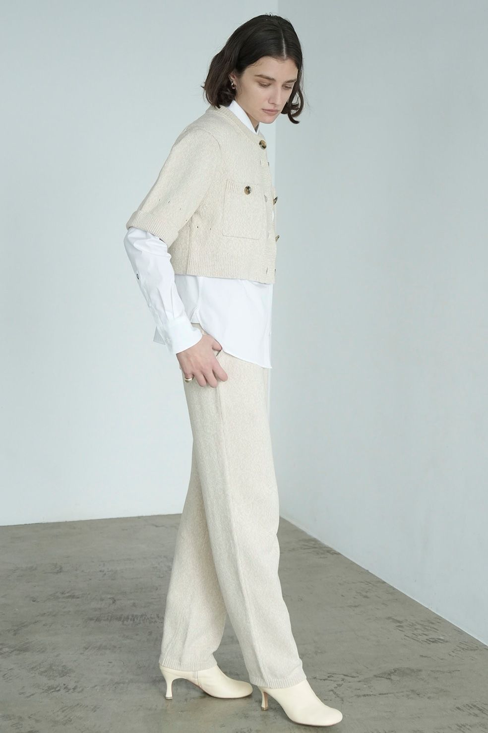 CLANE - カーディガン - ニットパンツセット / HALF SLEEVE KNIT TOPS