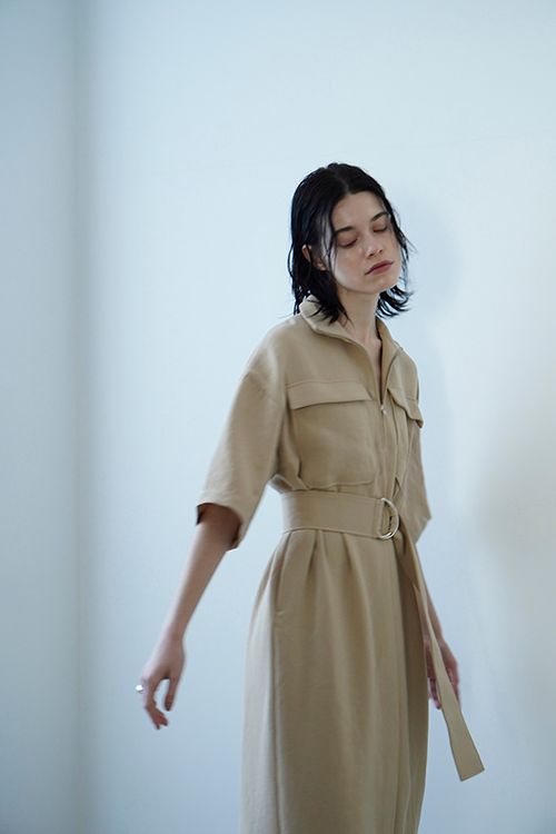 CLANE - ハーフ ジップ ミリタリー ワンピース - HALF ZIP MILITARY