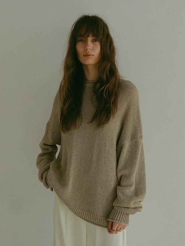 ETRE TOKYO - ボトルネックローゲージニットプルオーバ - BEIGE