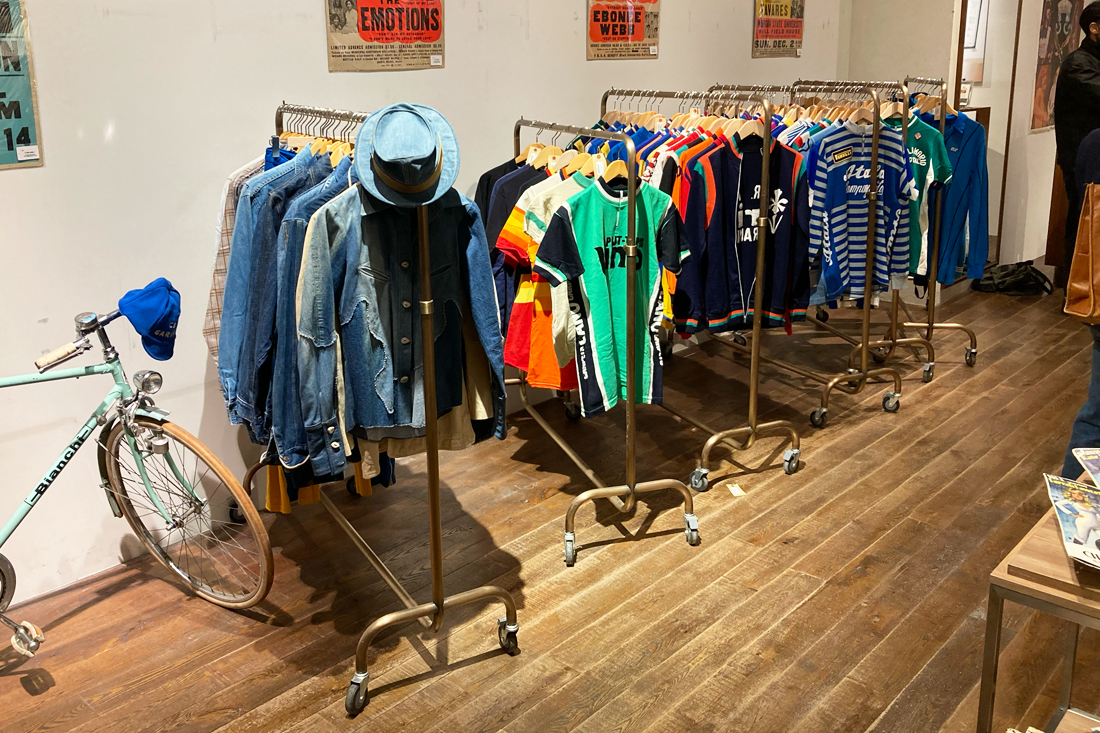 アンティーク ゴールド ハンガーラック W1200 可動式｜ハンガーラック