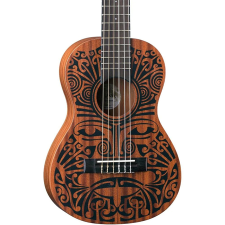 Luna Uke Tribal Mahogany Acoustic Ukulele, Rosewood Fingerboard