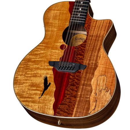 Luna Vista Eagle 12-String AE Guitar with Case, Gloss Natural