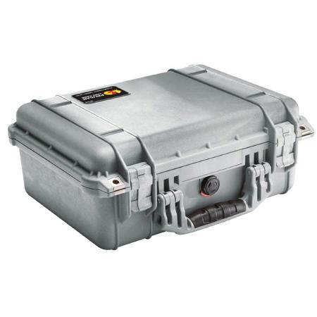 Pelican 1450 Watertight Hard Case with Foam Insert - Silver 1450