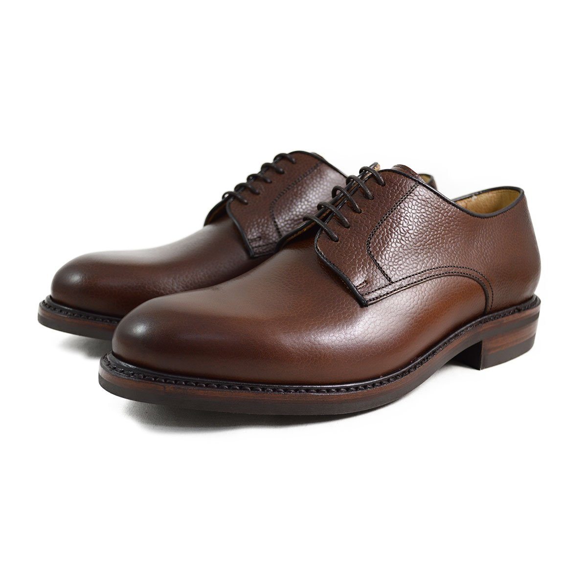Berwick 1707 Dark Brown Country Grain Derby Shoes | Goodyear