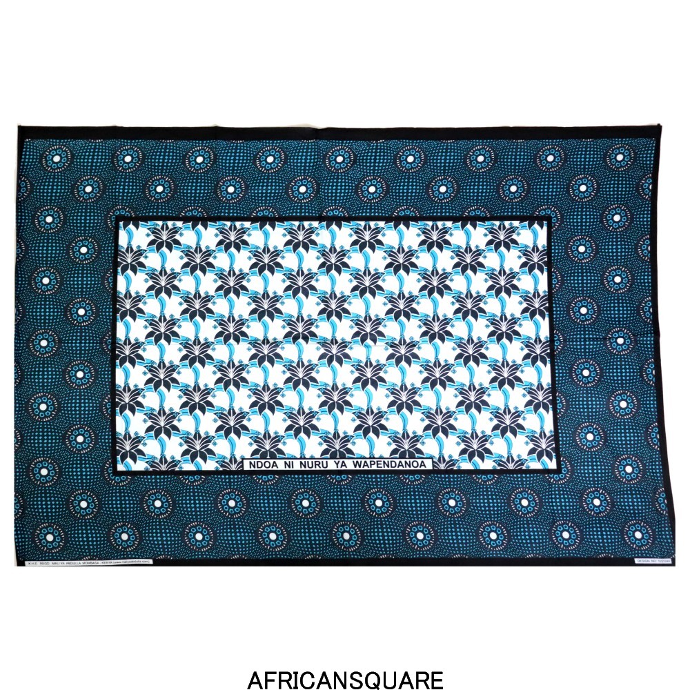 アフリカンスクエアー / カンガ ケニア フチ縫い NDOA NI NURU YA