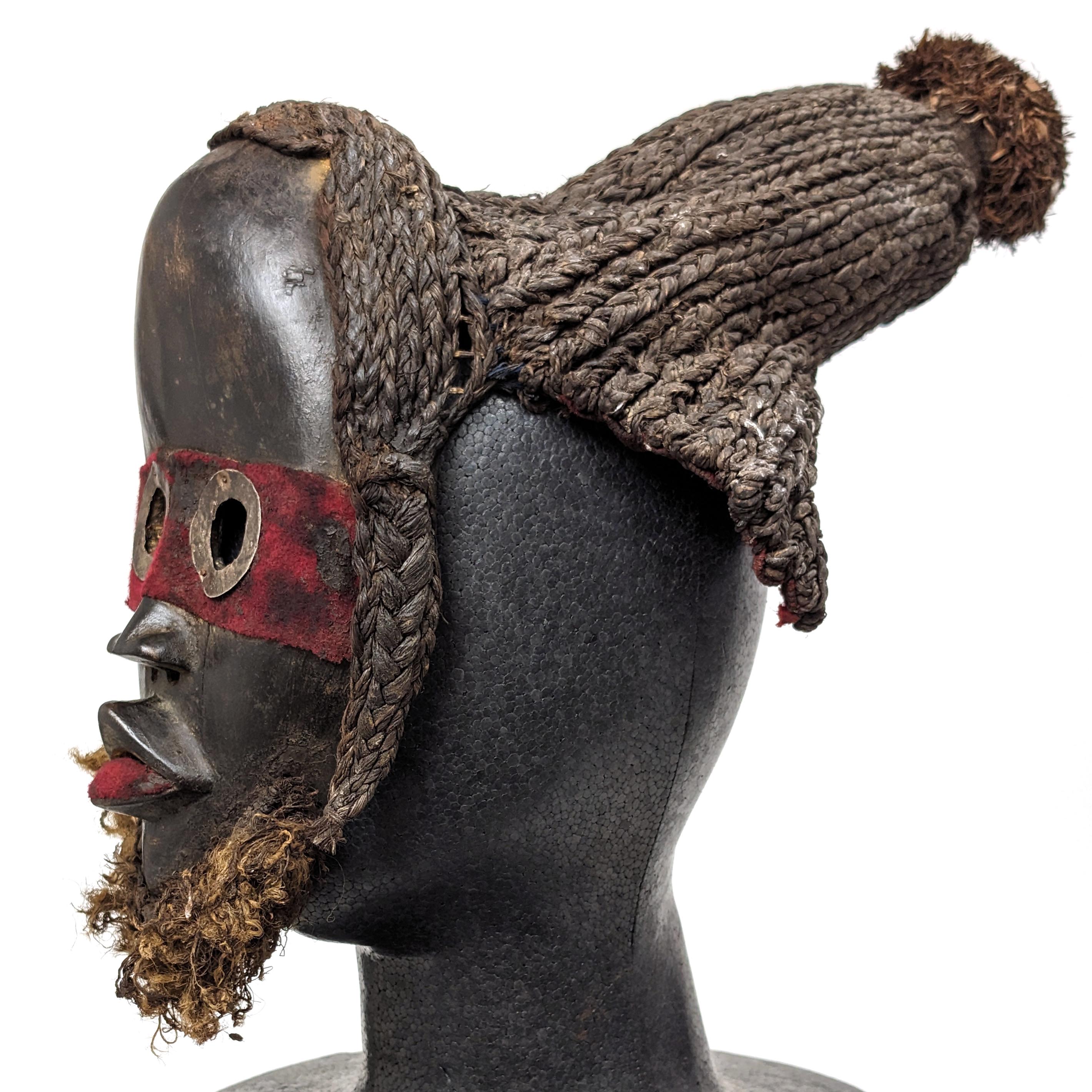 ダン族マスク 23cm アフリカンアート 仮面 （p700-01） - アフリカ雑貨