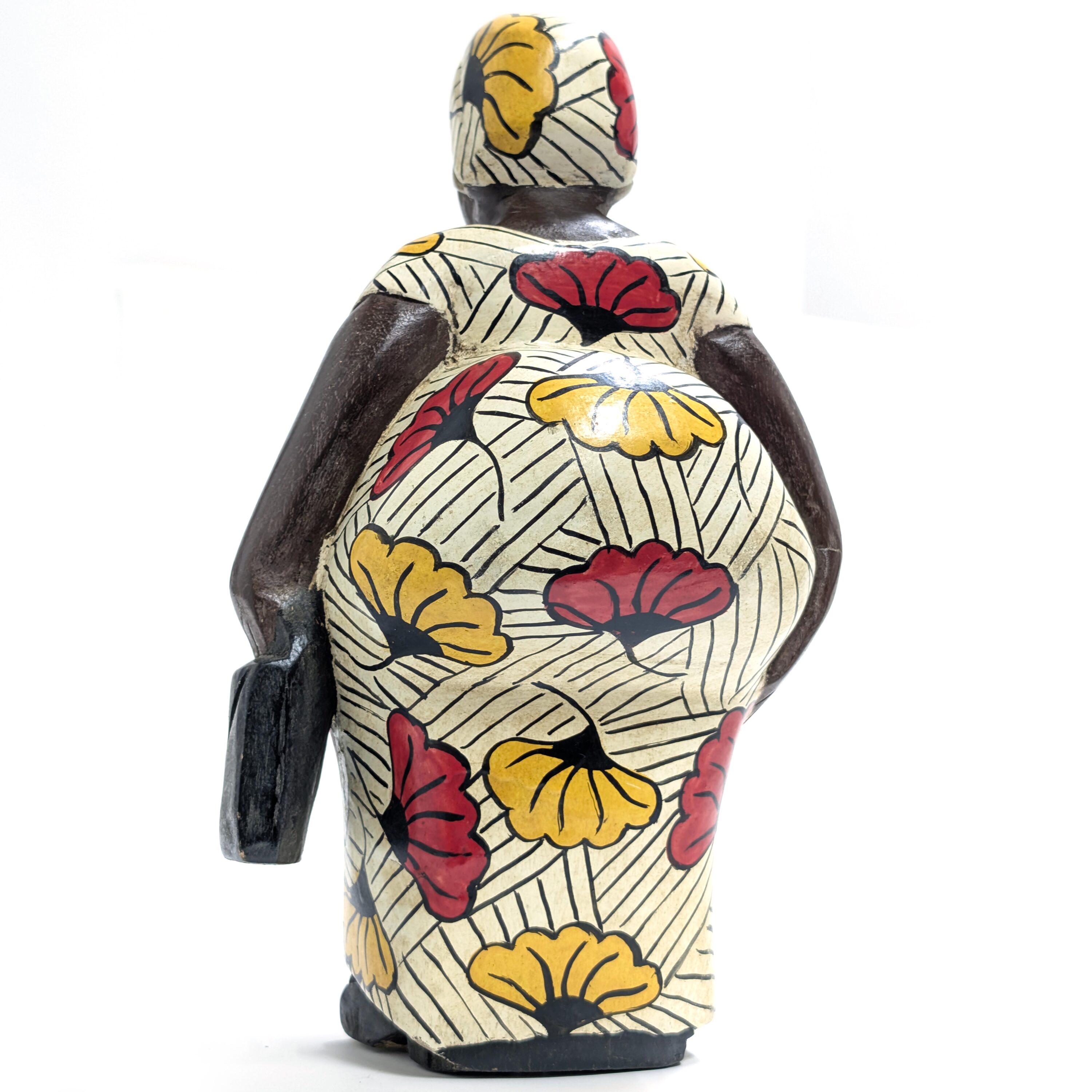 アフリカンマダム 大型コロン人形 29cm インテリア 木彫品 （r411-12