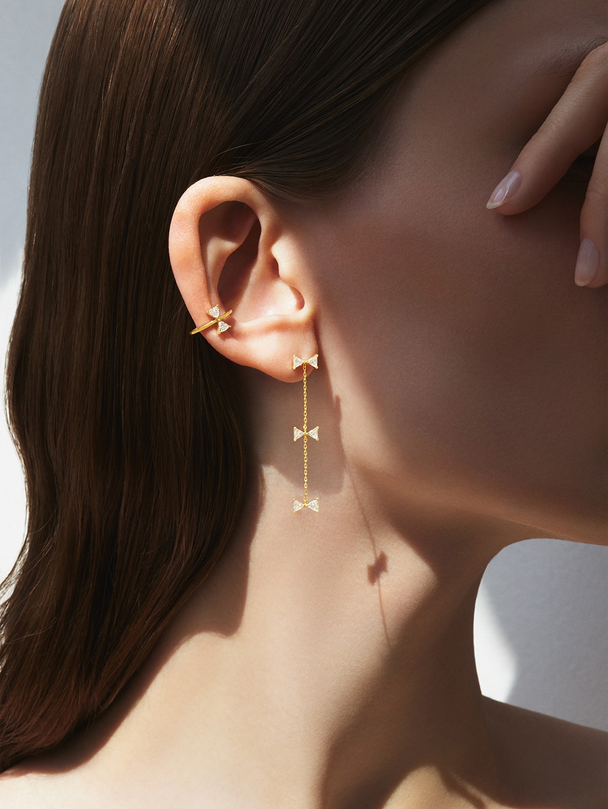 セブロンダイヤモンドチェーン ピアス | AHKAH / アーカー | 【公式