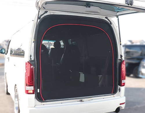 アイズ-スクリーン|リアゲートネット|防⾍‧⾍よけ‧⽬隠し|ハイエース