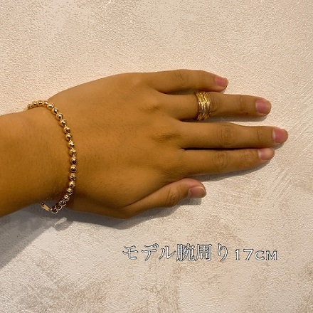 k18 18金 5mm玉 シャンデリア カットボール ブレスレット 20センチ
