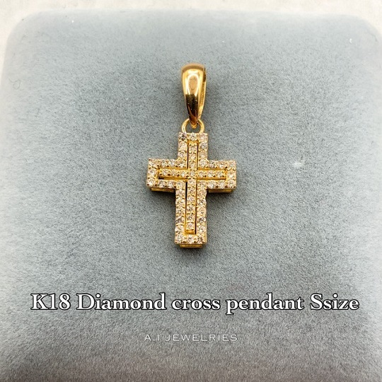 K18 18金 ダイヤモンド クロス ペンダント Sサイズ / k18 Diamond