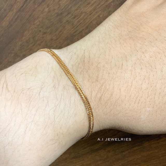 K18 12面カット トリプル 5g 18cm 喜平 ブレスレット 品番 k12t-518