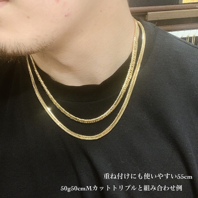 K18 12面カット トリプル 33g 55cm 喜平 ネックレス 品番 k12t-3355