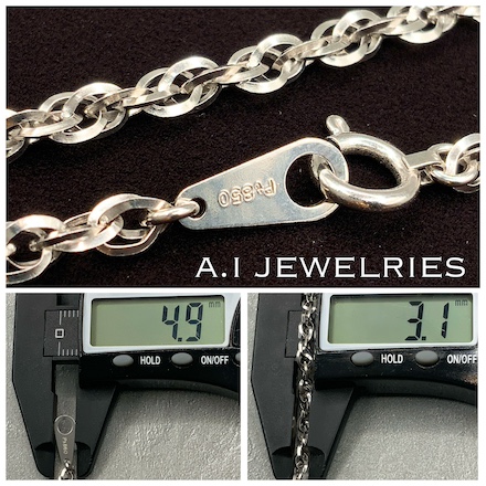 プラチナ850 ダブル スクリュー デザイン ネックレス 50センチ メンズ