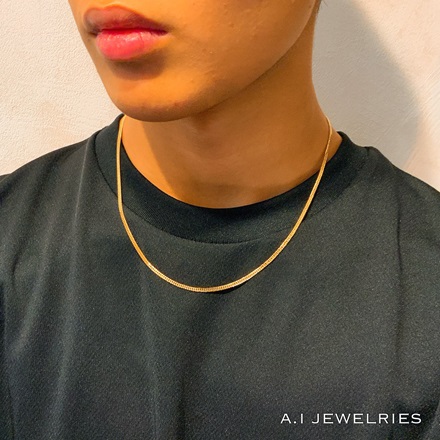 18金 6面カット ダブル ネックレス 10g 50cm / K18 6cut double