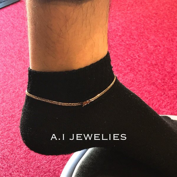 K18 18金 メンズ アンクレット 28cm 8面カット トリプル 喜平 kihei