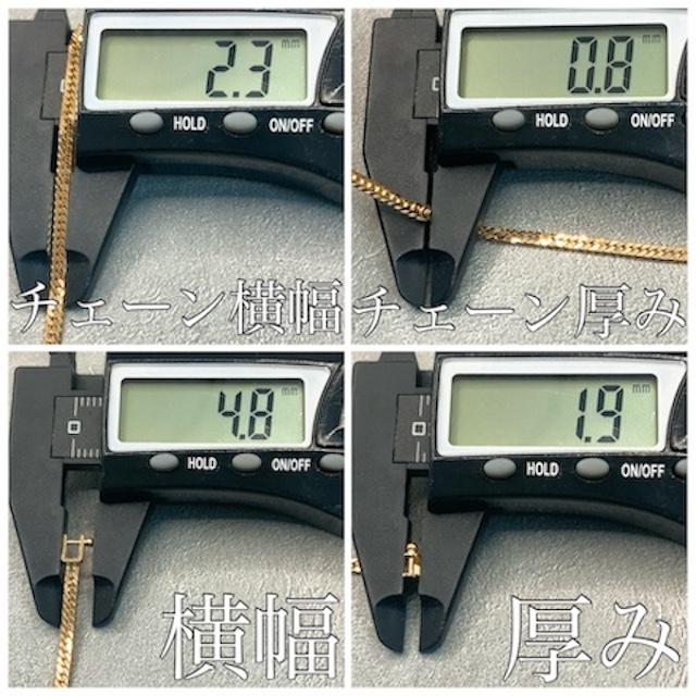 K18 6面カット ダブル 10g 60cm 喜平 ネックレス 品番 k6w-1060 6cut