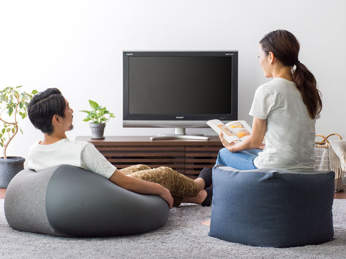 日本製】洗えるカバーのビーズクッション 体にフィット Mサイズ | 家具