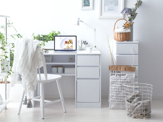 シンプルなホワイトデスク blanc(ブラン) | 家具・インテリア通販