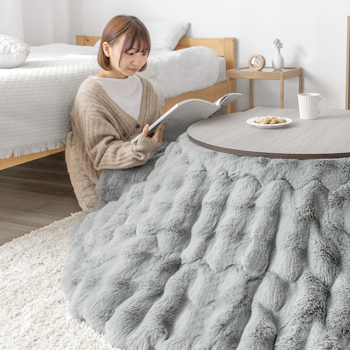 ぽこぽこラビットファー調こたつ布団Rabbie(ラビー)190×190cm 正方形