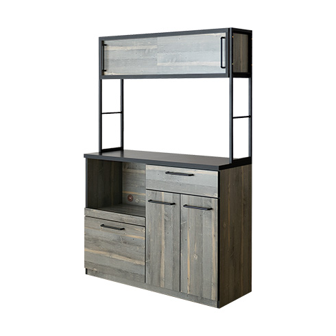 アイアンフレーム食器棚 Markus(マルクス) 幅120cm 引戸タイプ | 家具