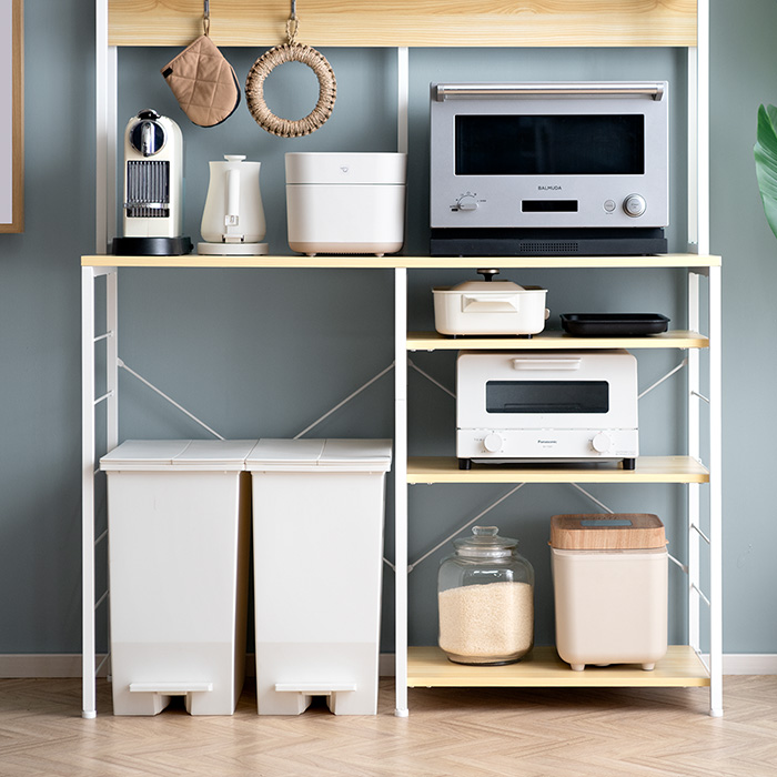 ゴミ箱収納キッチンカウンター emery(エメリー) 120cm幅 ハイタイプ