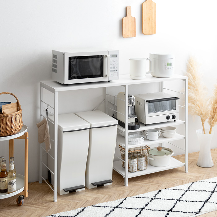 ゴミ箱収納キッチンカウンター emery(エメリー) 120cm幅 背板なし