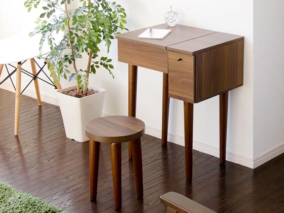 北欧 コンパクト木製ドレッサーnico(ニコ)スツール付き | 家具