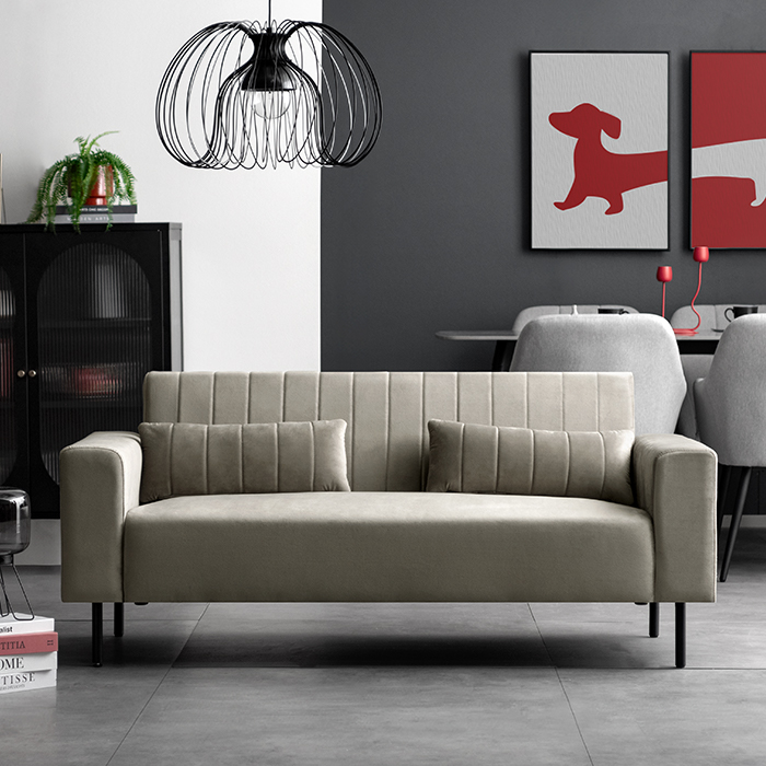 2人掛けベロアシェルソファ ゴールド脚 大人可愛い プリンセス Liina