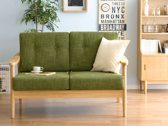 2人掛けソファ 天然木フレーム 西海岸ナチュラル ハイバック henrysofa