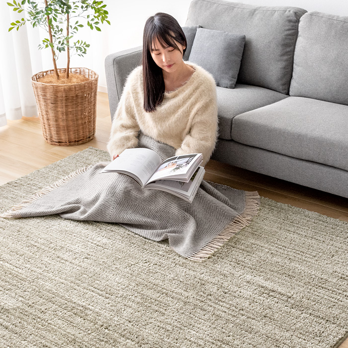 190×190/正方形] 高機能シンプルデザインラグ エクリュ | 家具