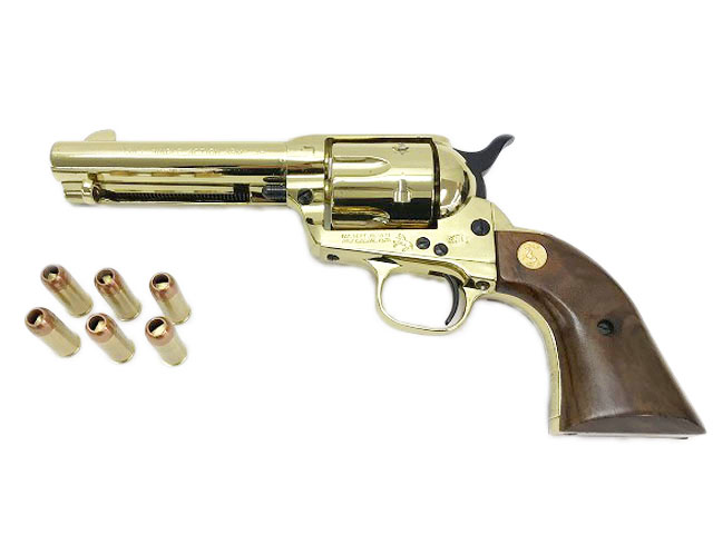 タナカ] コルト SAA シビリアン ゴールド 木製グリップ SMG金属モデル