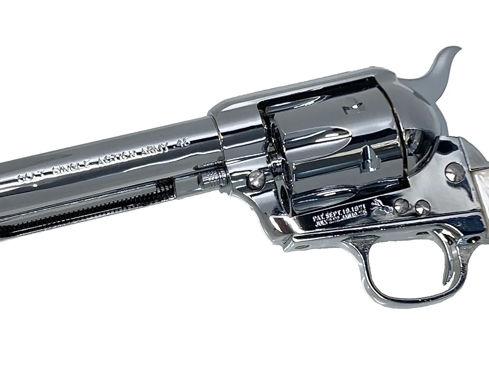 HWS] コルトSAA.45 シビリアン オールシルバー 発火モデルガン 銃口