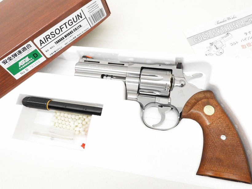 タナカ] コルトパイソン 357マグナム 4インチ Rモデル ステンレス