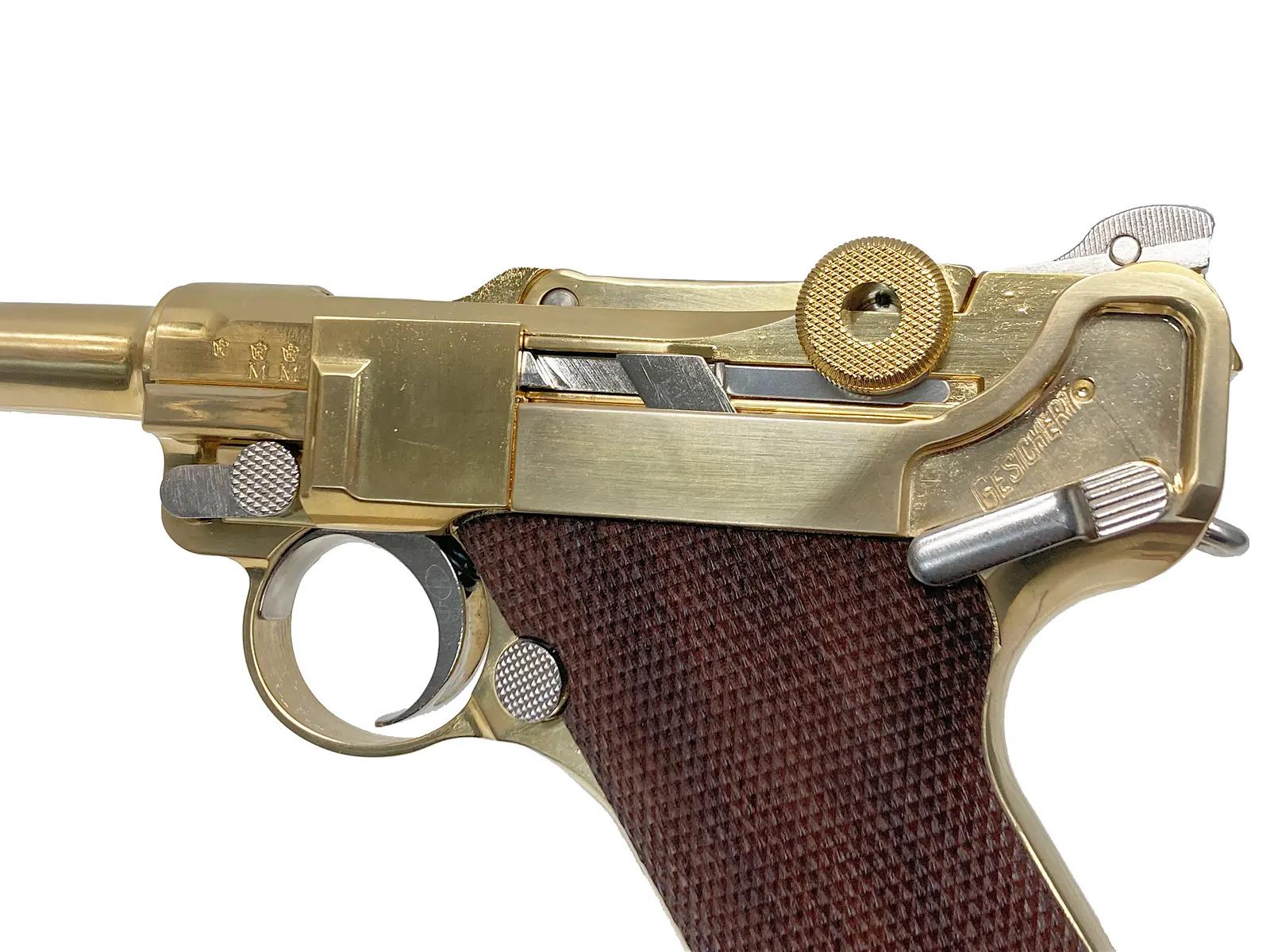 マルシン] ルガー P08 6インチ Marine 【チェッカー木製グリップ仕様