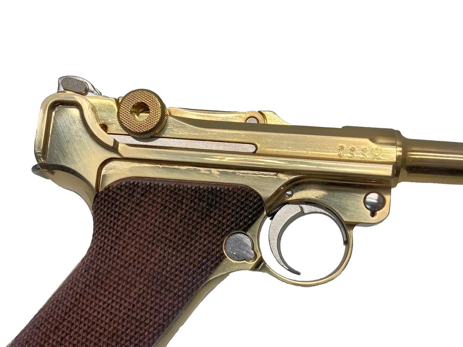 マルシン] ルガー P08 6インチ Marine 【チェッカー木製グリップ仕様