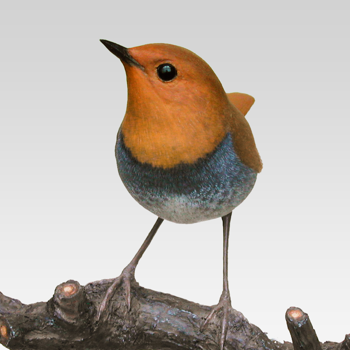 OK0330さま専用品 コマドリ とアカヒゲ 木彫りの野鳥バードカービング