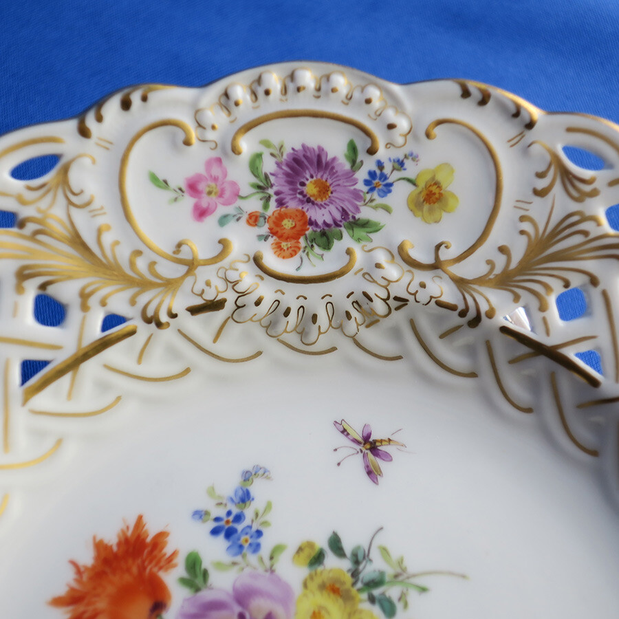 見る者の感性を刺激するマイセンの透かしプレート（18.5cm） - 貴人