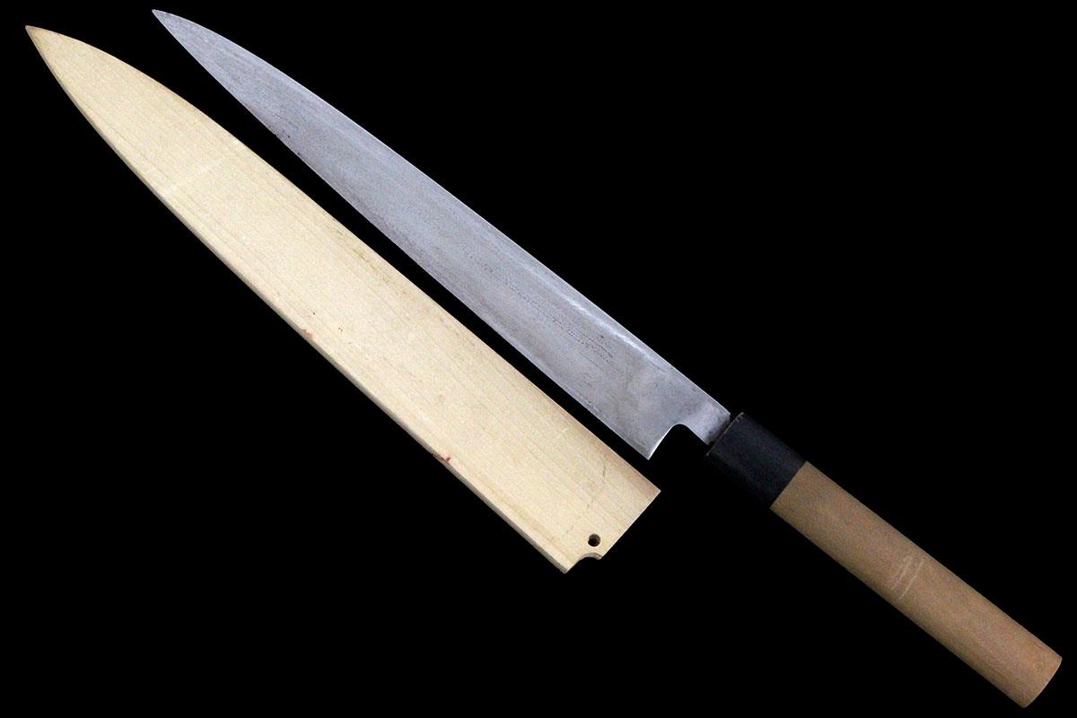 柳刃包丁 本焼 九寸 朴柄 白鞘付 KN02-A9414-2L3C | 正宗二十四代綱廣