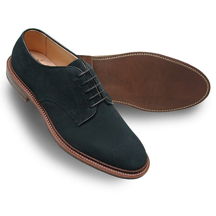 29331F Unlined Suede Plain Toe Blucher (Navy Suede) – The Alden Shop