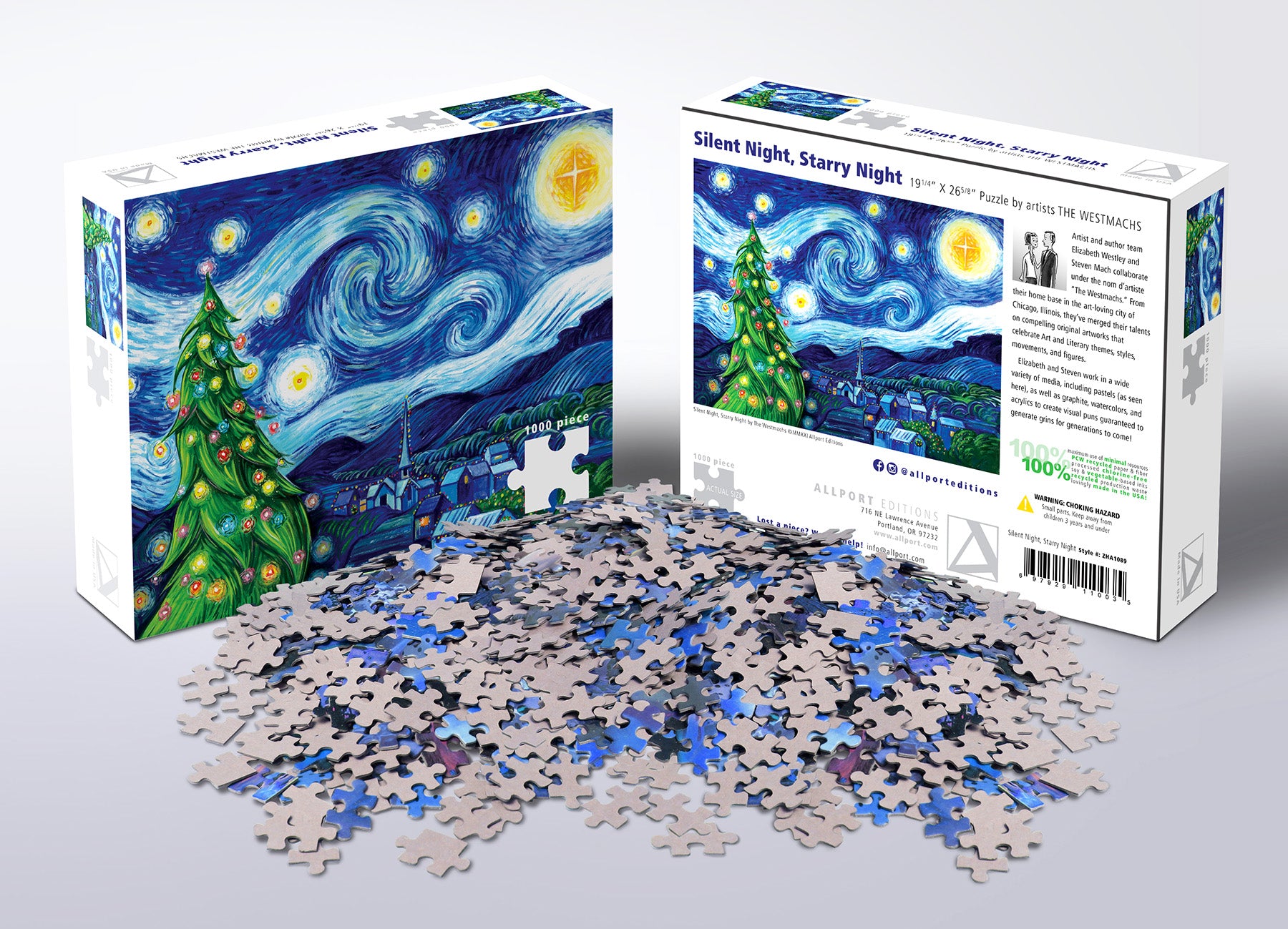 Silent Night, Starry Night Puzzle - 1000pc – Allport Editions
