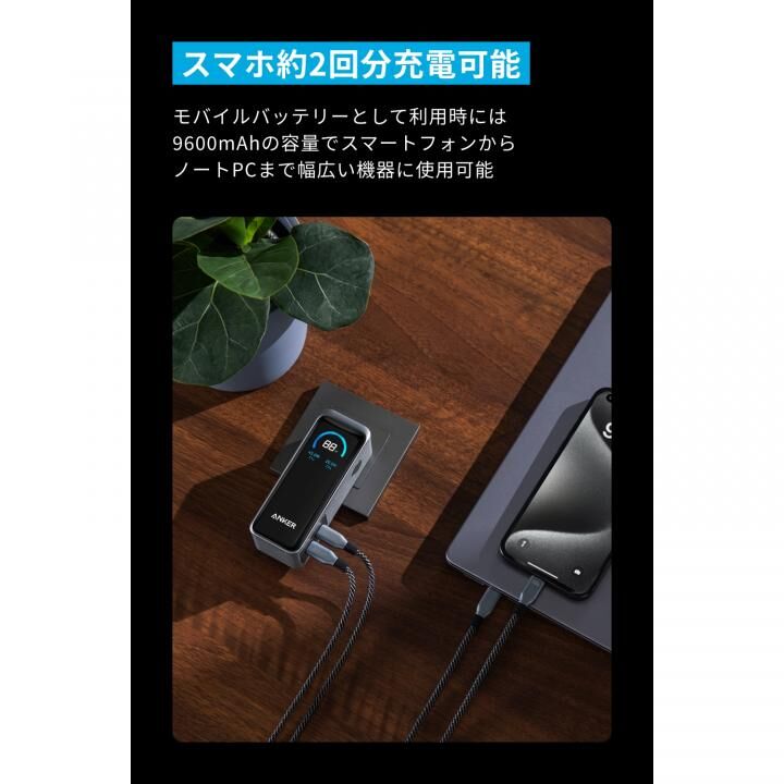 Anker Prime Power Bank モバイルバッテリー (9600mAh, 65W, Fusion