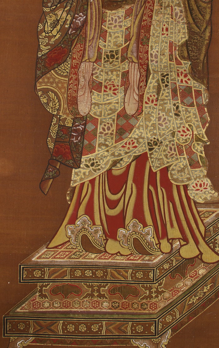 2 聖徳太子行脚像/掛軸/絹本/縁起物 2 聖徳太子行脚像/掛軸/絹本