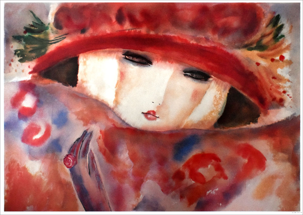 クレール・アステックス 版画リトグラフ 美術品絵画女性アート